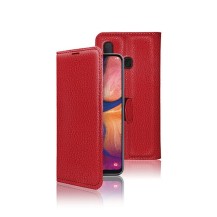 Étui portefeuille Zanae pour Samsung Galaxy A20e rouge