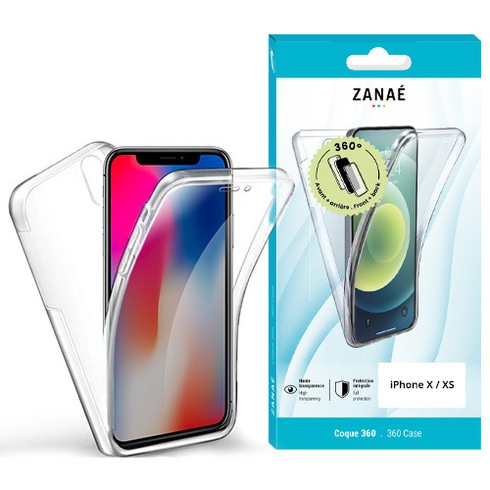 Coque 360° transparente pour iPhone X et XS