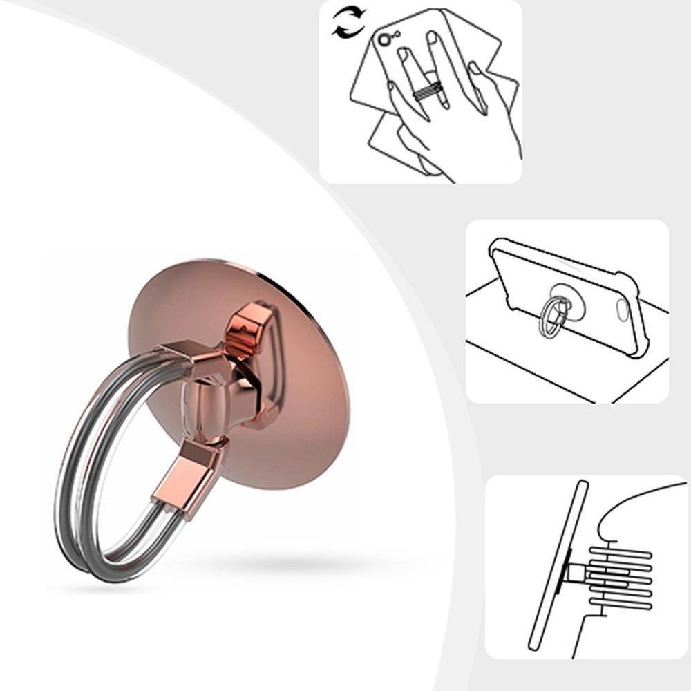 Support anneau rotatif 360 degrés couleur rose