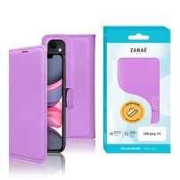 Etui portefeuille violet pour iPhone 11