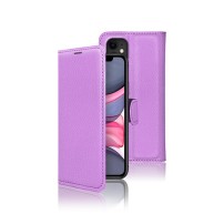 Etui portefeuille violet pour iPhone 11