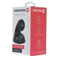 Support voiture magnétique Swissten couleur noir