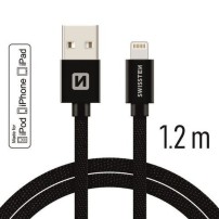 Câble USB/Lightning Swissten noir 1.2m