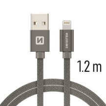 Câble Swissten USB/Lightning 1.2m en textile gris