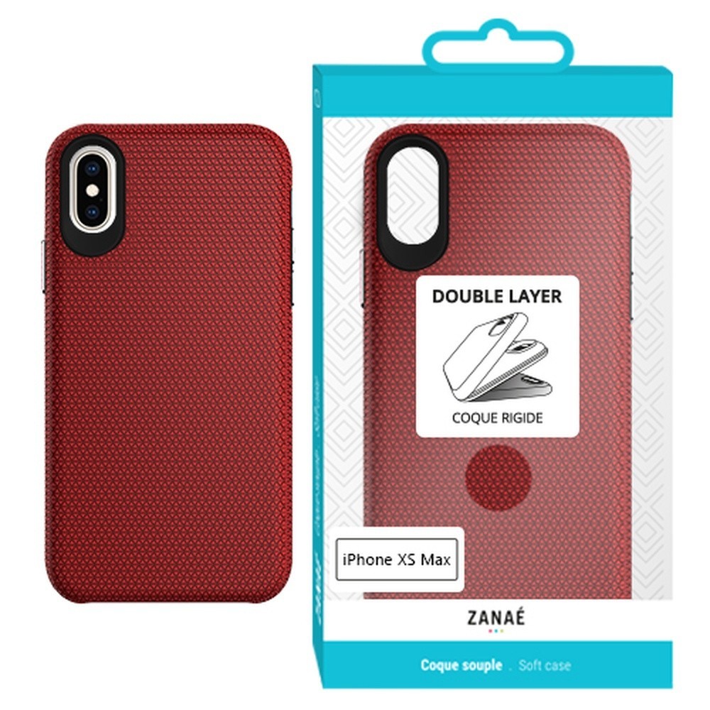 Coque Double Layer rouge pour iPhone XS Max