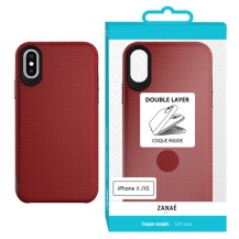 Coque Double Layer rouge pour iPhone X et XS