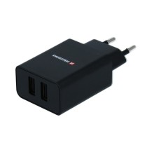 Chargeur USB 2 ports noir avec câble Micro USB