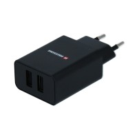 Chargeur USB 2 ports noir avec câble USB-C
