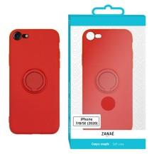 Coque Zanae Color Magnet Ring Rouge sur iPhone