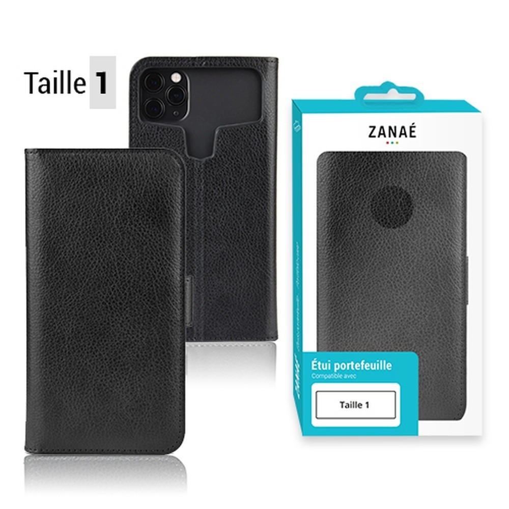 Étui portefeuille Zanae universel noir