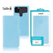 Etui portefeuille Zanae universel bleu clair
