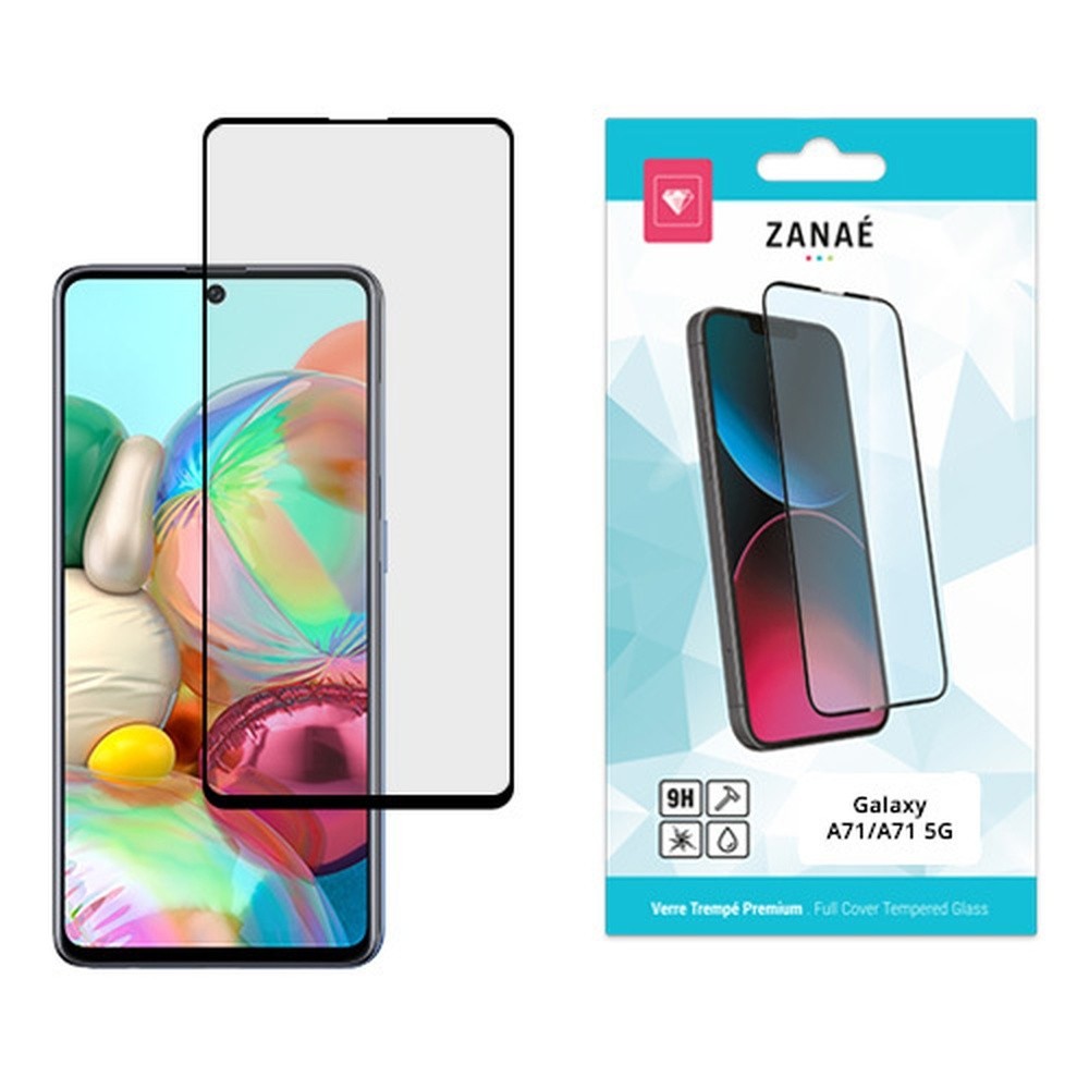 Verre trempé Full Cover noir pour Samsung Galaxy A71 / A71 5G