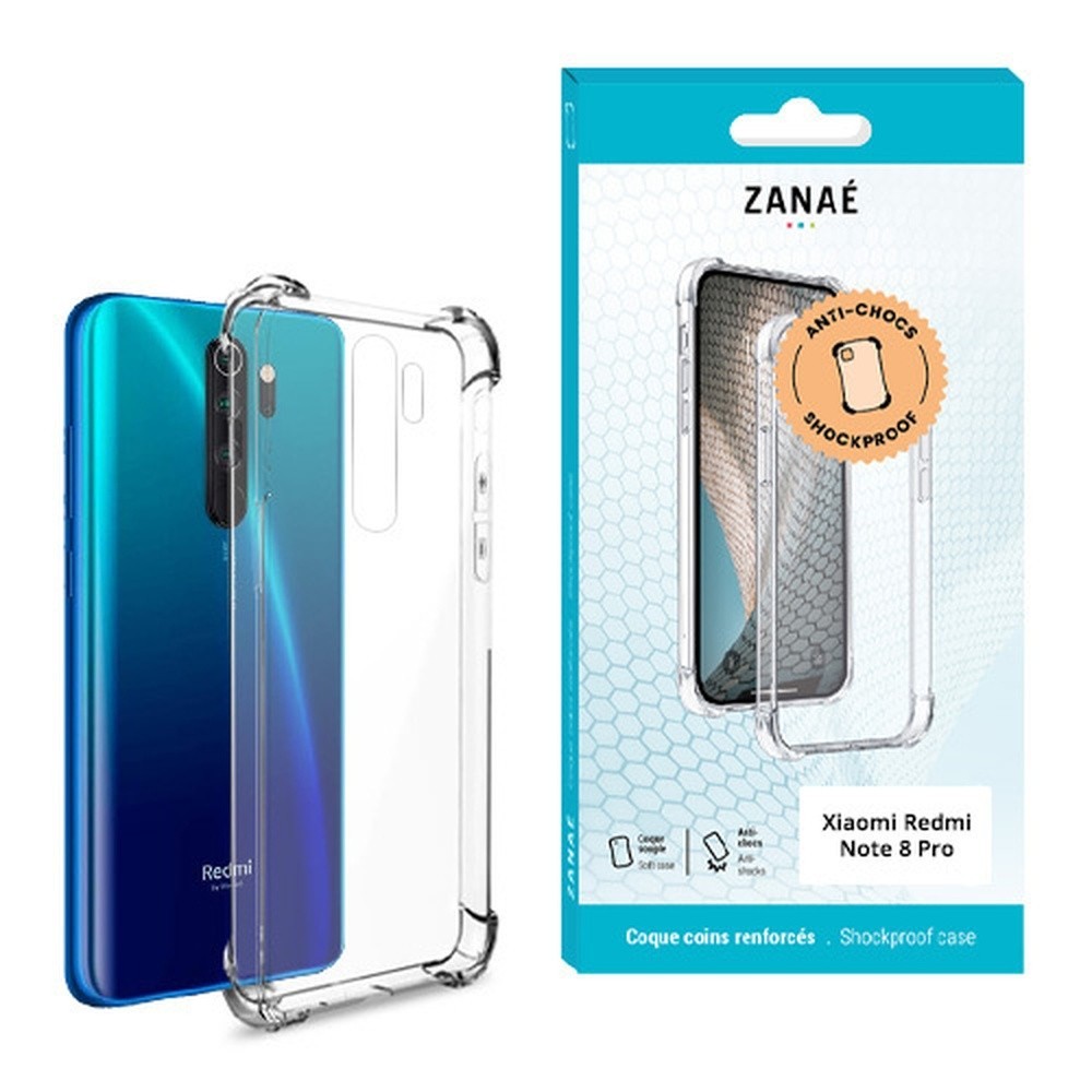 Coque silicone transparent renforcée pour Xiaomi Redmi Note 8 Pro