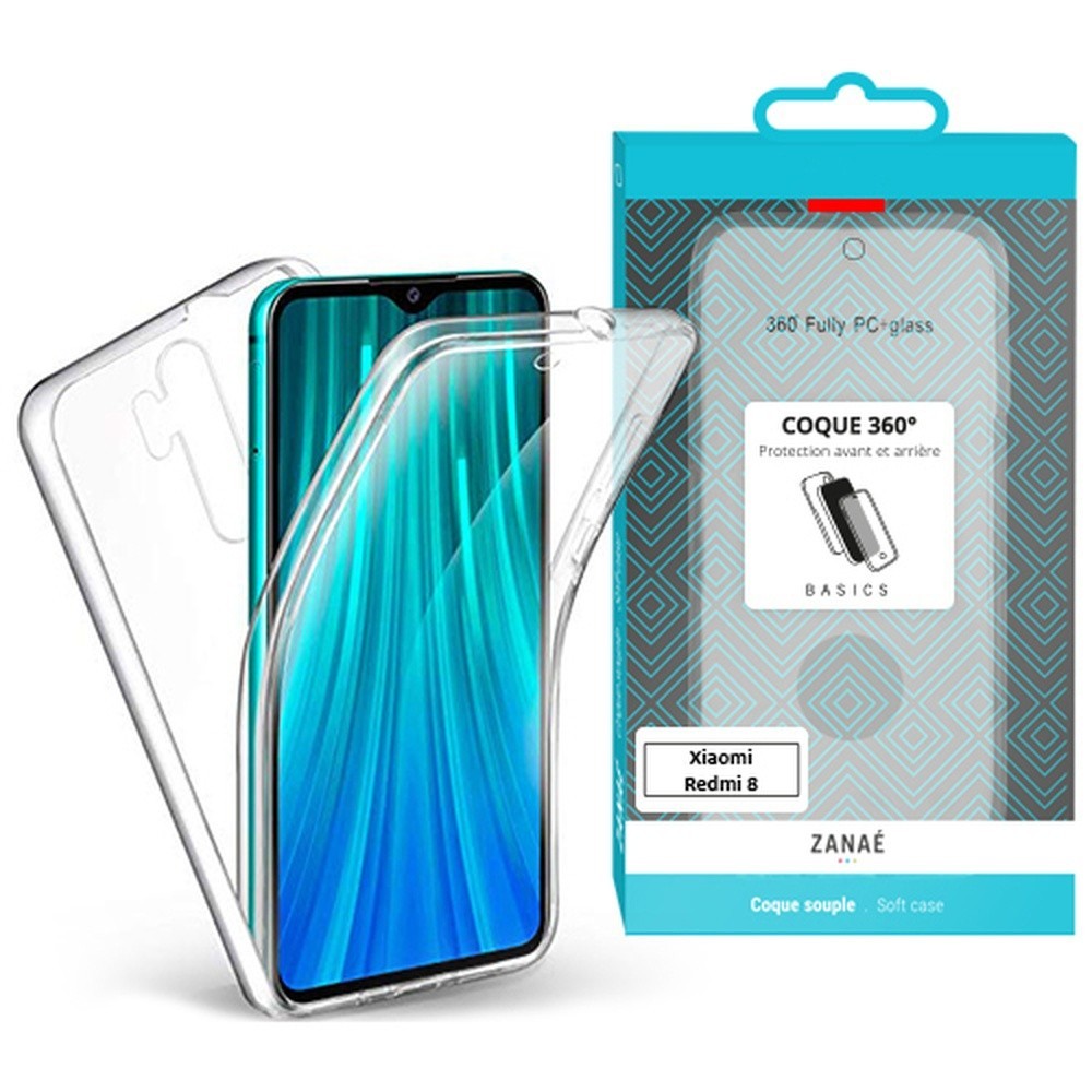 Coque 360° transparente pour Xiaomi Redmi 8 et Redmi 8A
