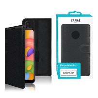 Etui Portefeuille Zanae pour Samsung Galaxy A01 en noir