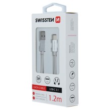 Câble USB-C de 1.2m en argent par Swissten