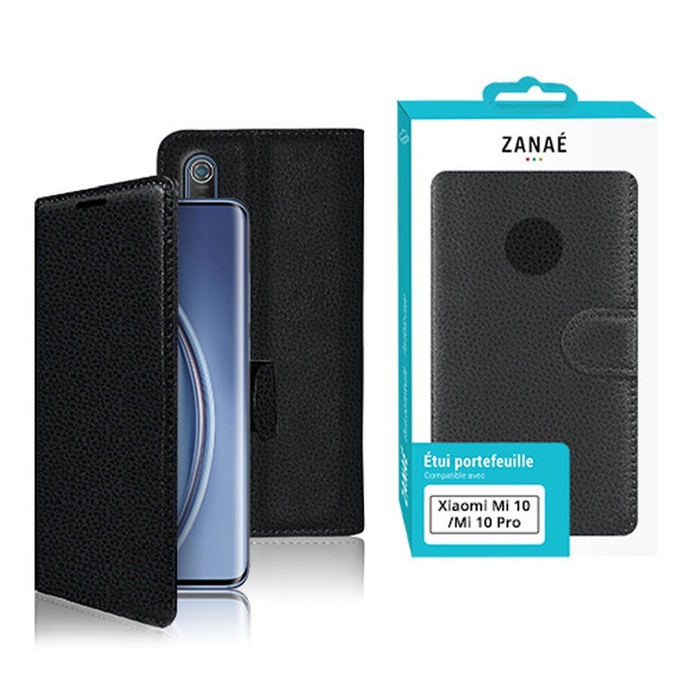 Etui Portefeuille Zanae Noir pour Xiaomi Mi 10 et Mi 10 Pro