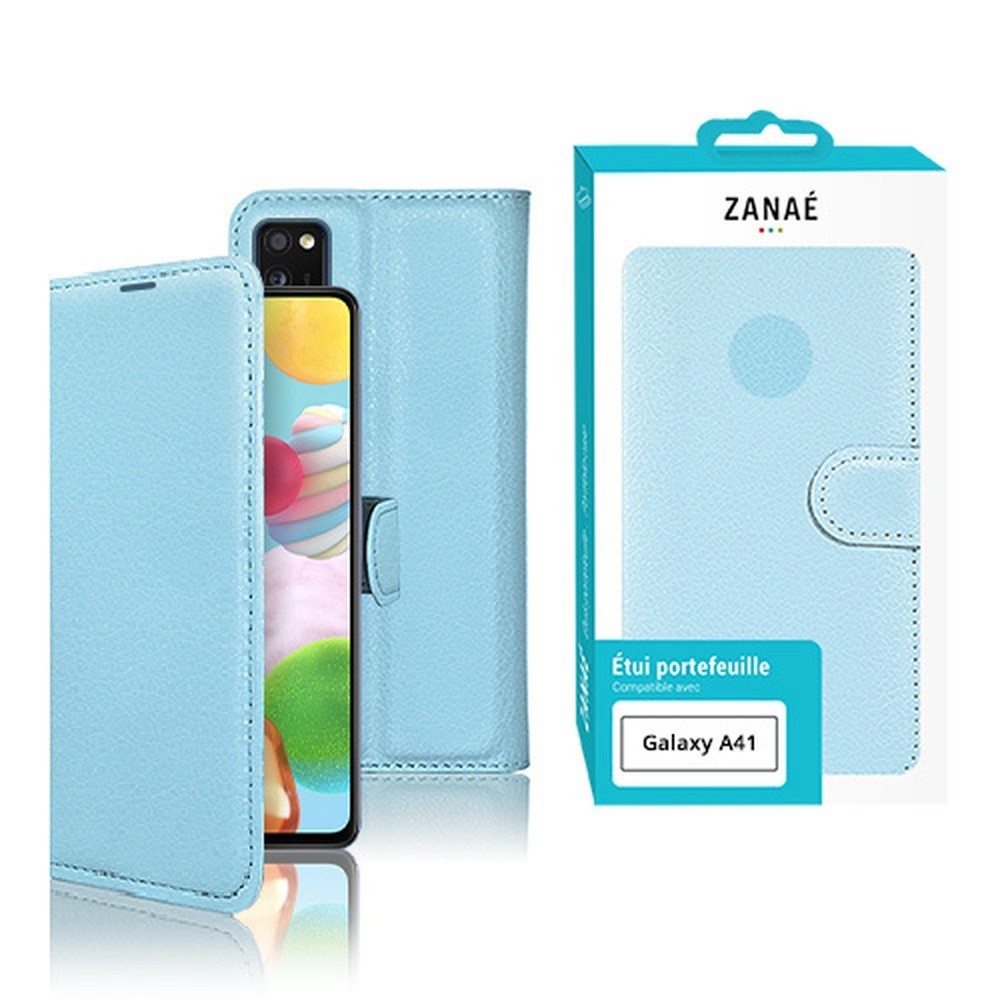 Etui Portefeuille Zanae bleu clair pour Samsung Galaxy A41