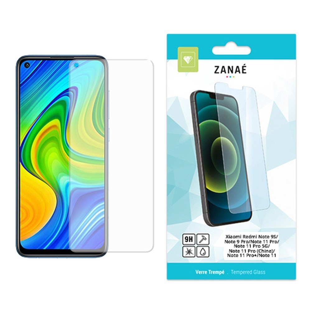 Verre trempé transparent pour Redmi et Poco compatible