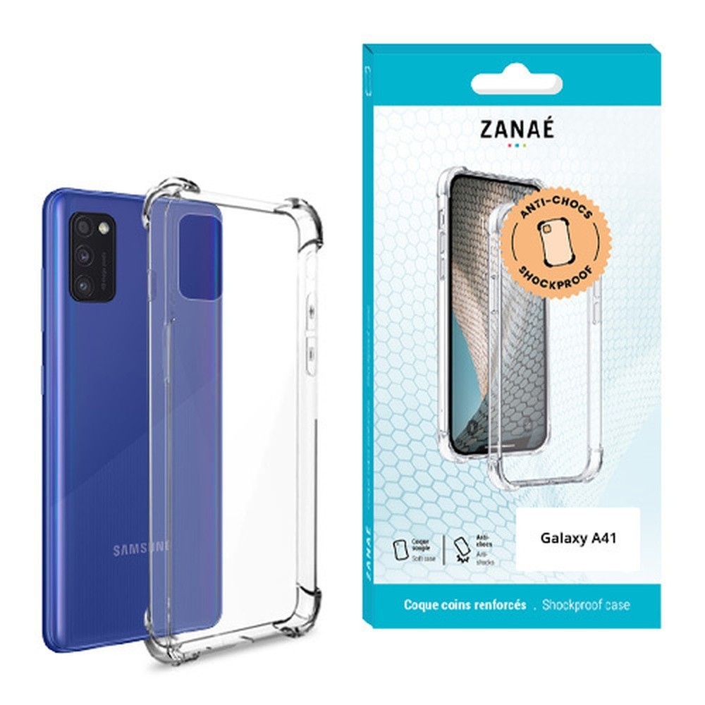 Coque en silicone transparente avec coins renforcés pour Samsung Galaxy A41