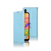 Etui Portefeuille Zanae bleu clair pour Samsung Galaxy A01