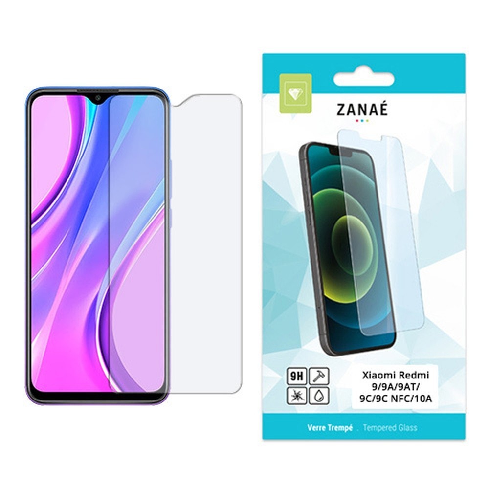 Verre trempé transparent pour Xiaomi Redmi 9