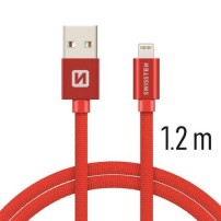 Câble USB Lightning rouge 1.2m en textile