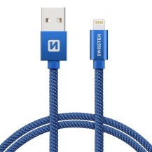 Câble textile USB Lightning 1.2m bleu clair