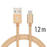 Câble USB-C 1.2m Swissten en textile jade