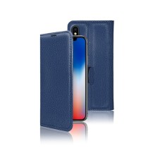 Étui Portefeuille Zanae pour iPhone X / XS couleur marine