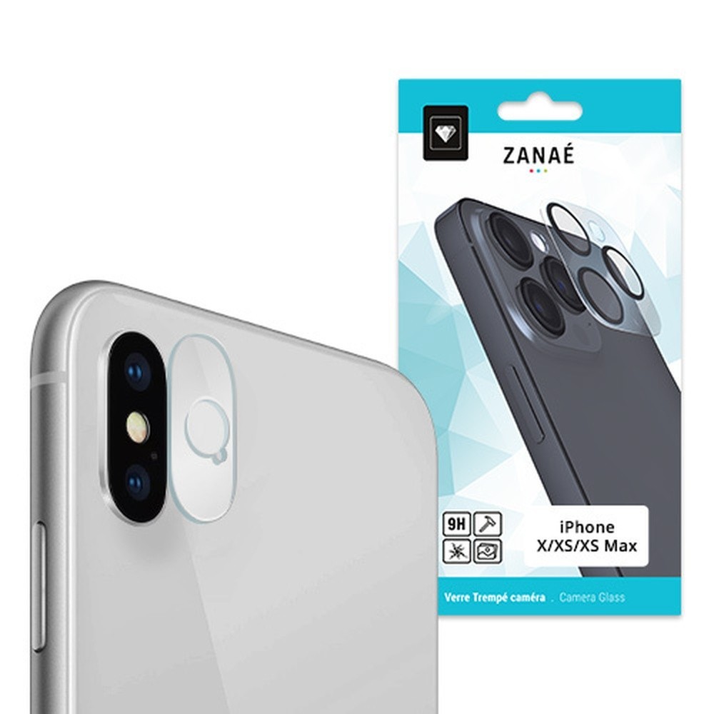 Verre trempé transparent pour caméra iPhone X XS XS Max