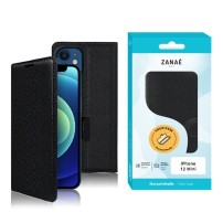 Etui Portefeuille Zanae Noir pour iPhone 12 Mini