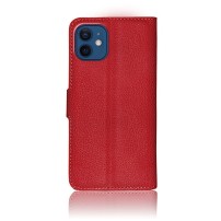 Etui portefeuille Zanae rouge pour iPhone 12 Mini