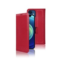 Etui portefeuille Zanae rouge pour iPhone 12 Mini