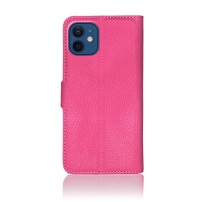 Étui portefeuille Zanae couleur fushia pour iPhone 12 Mini