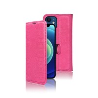 Étui portefeuille Zanae couleur fushia pour iPhone 12 Mini