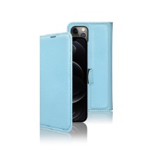 Etui Portefeuille Zanae bleu clair pour iPhone 12 Pro Max