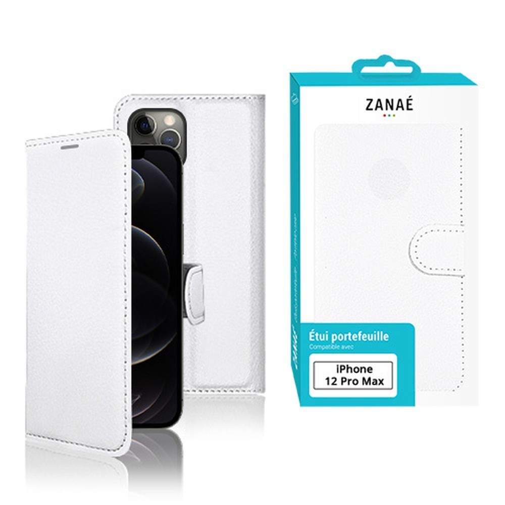Etui portefeuille Zanae blanc pour iPhone 12 Pro Max