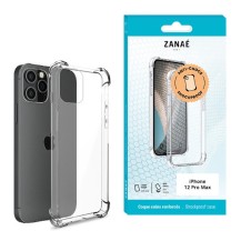 Coque en silicone transparente pour iPhone 12 Pro Max avec coins renforcés