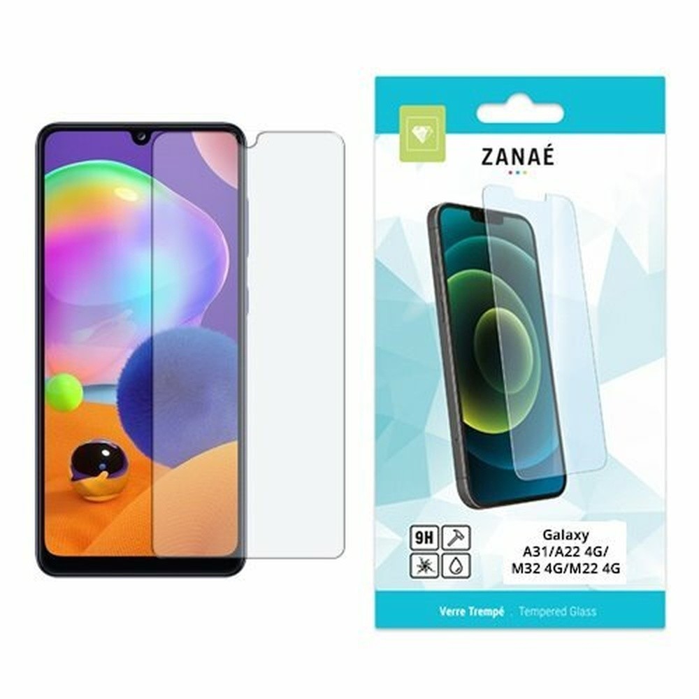 Verre trempé transparent pour Samsung Galaxy A22 4G et A31