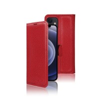 Étui portefeuille rouge pour iPhone 12 et 12 Pro