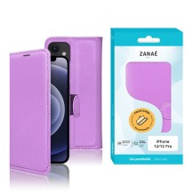 Étui portefeuille violet pour iPhone 12 et iPhone 12 Pro