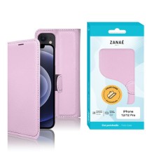 Étui portefeuille Zanae rose pour iPhone 12 et iPhone 12 Pro