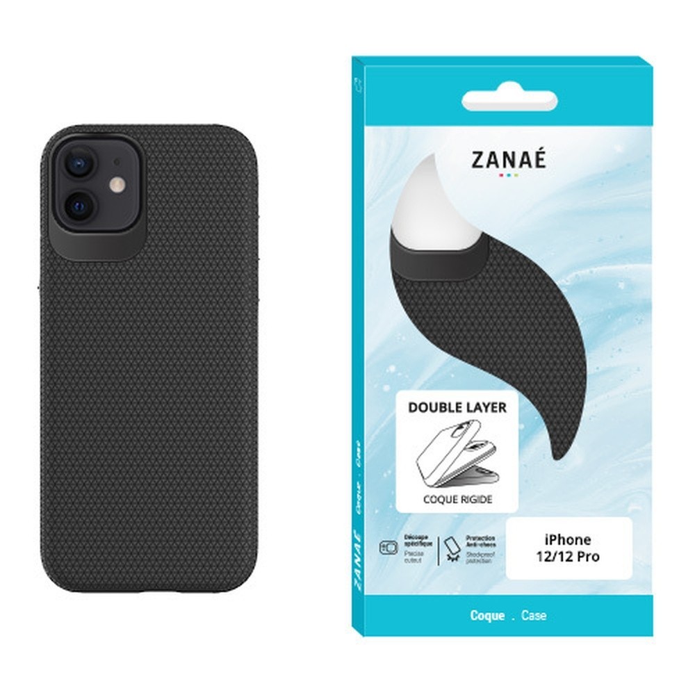 Coque Double Layer noire pour iPhone 12 et 12 Pro