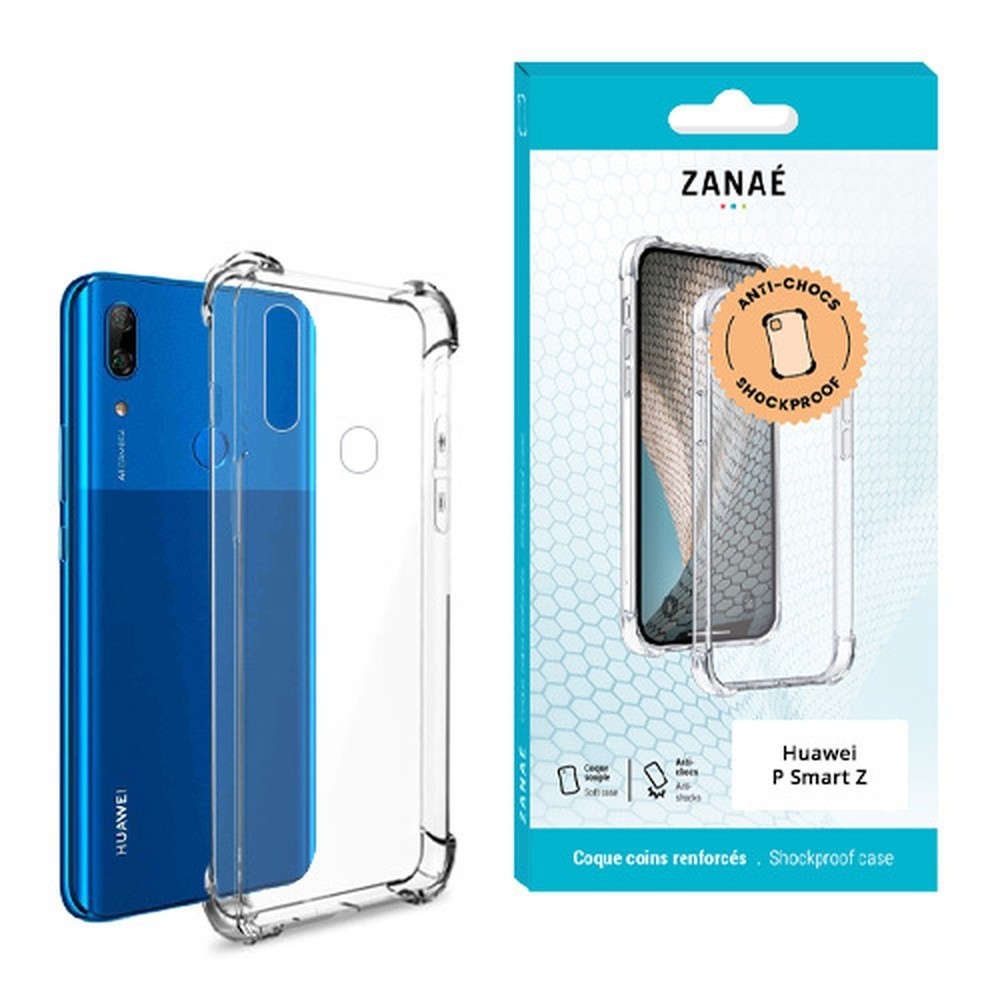 Coque silicone transparente avec coins renforcés pour Huawei P Smart Z