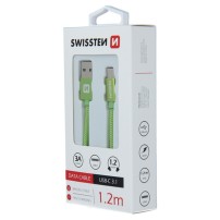 Câble USB-C textile vert 1.2m