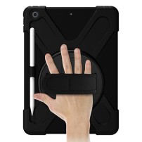Coque renforcée noire pour iPad 10.2 sur pied rotatif
