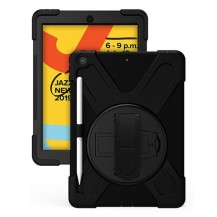 Coque renforcée noire pour iPad 10.2 sur pied rotatif