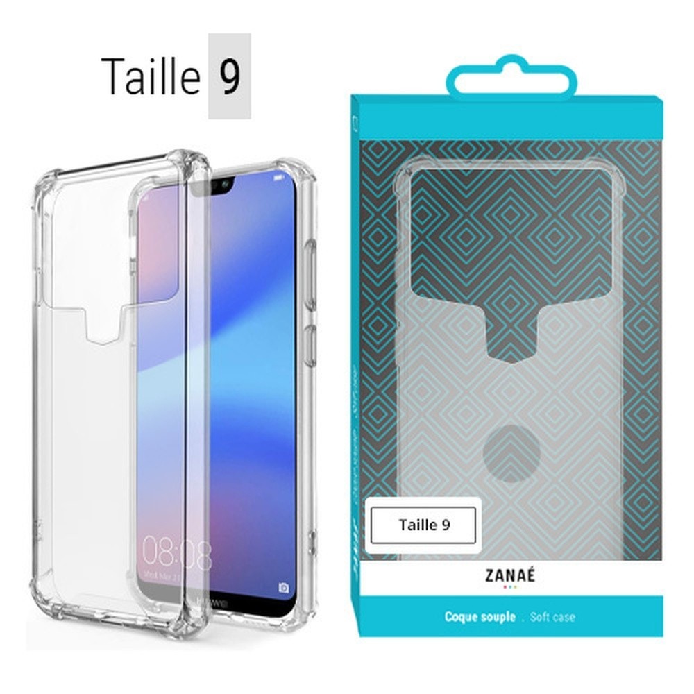 Coque universelle transparente taille 9