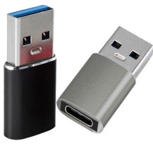 Adaptateur USB-A mâle vers USB-C femelle noir